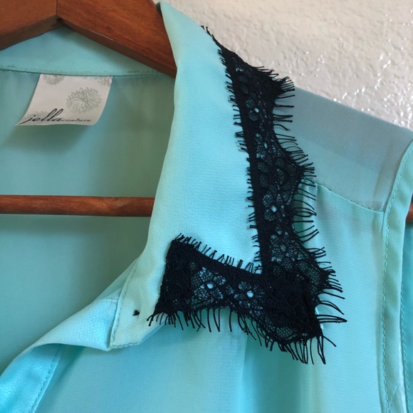 Mint button up dressy tank - Picture 2 of 5